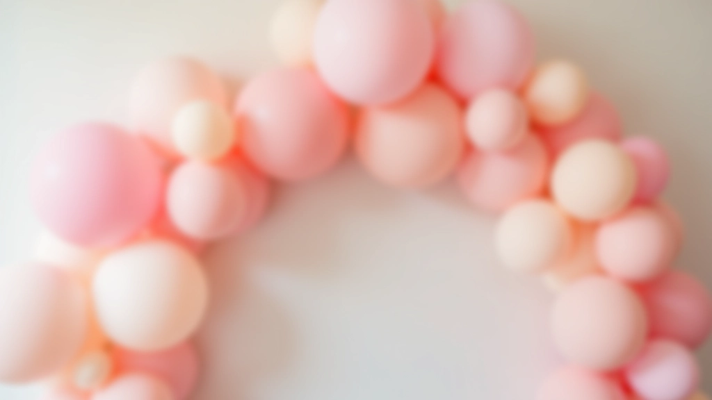 Ballons gonflés de différentes tailles et couleurs, groupés ensemble pour former une arche de ballons