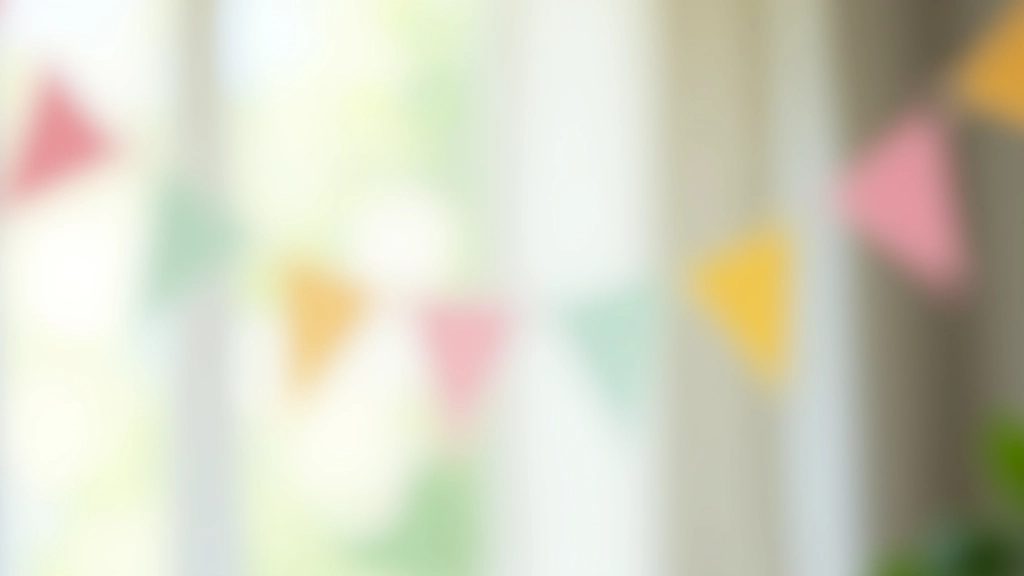 Guirlande de papier découpé en forme de drapeaux triangulaires, colorée et pendue sur un fil