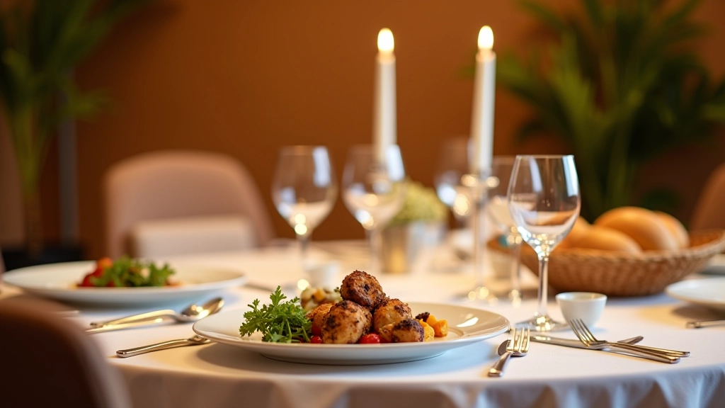 Table de repas élégante avec plats et verres pour un dîner en famille