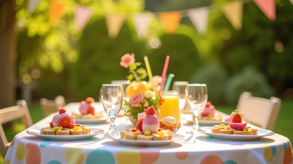 Table de fête décorée avec apéritifs et verres, ambiance festive et conviviale