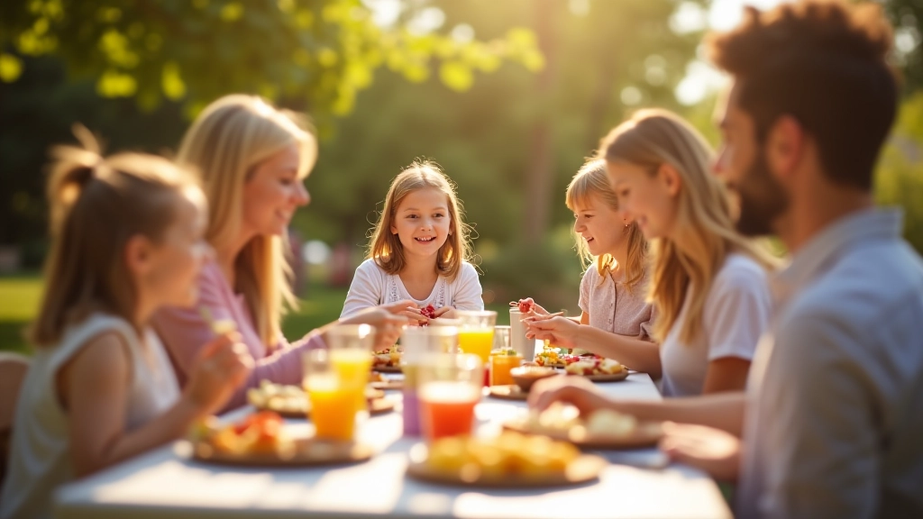 Famille et amis célébrant ensemble autour d'une table de fête dans le jardin