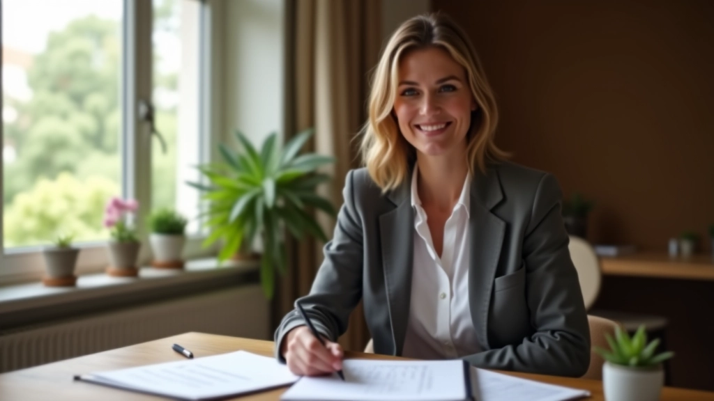Véronique Marchand dans son espace de travail, entourée de notes de planification et de cahiers budgétaires pour des célébrations familiales